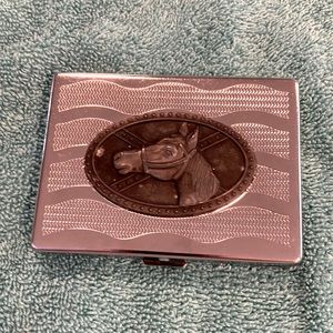 Cigarette case with horses head